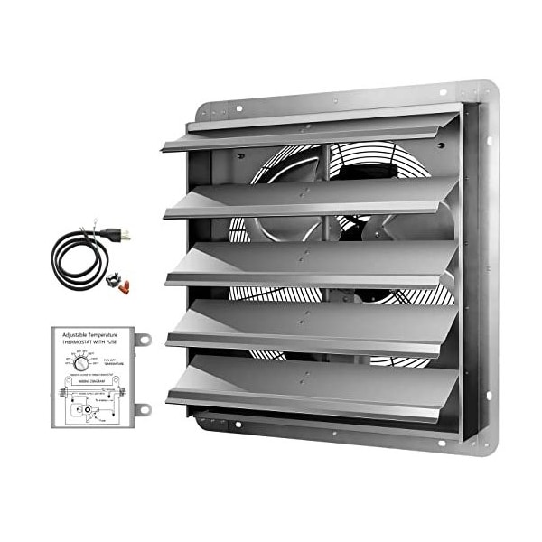 Ipower 20 Inch Shutter Exhaust Fan with Thermostat